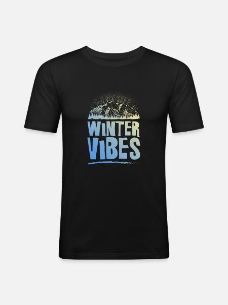 Winter Vibes - Men's Slim Fit T-Shirt - black