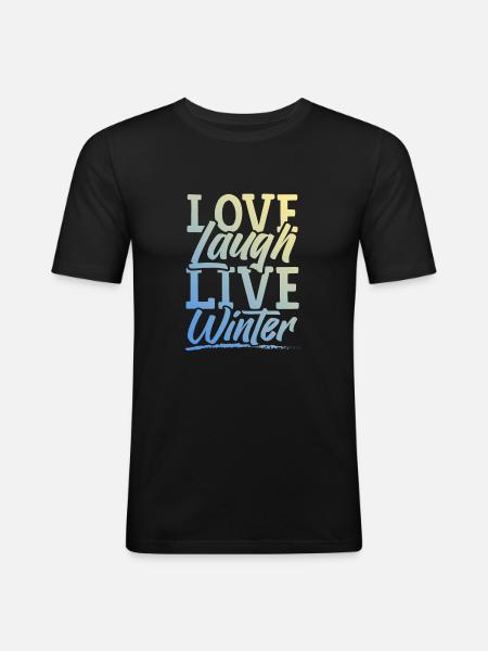Love Live Winter - Men's Slim Fit T-Shirt - black