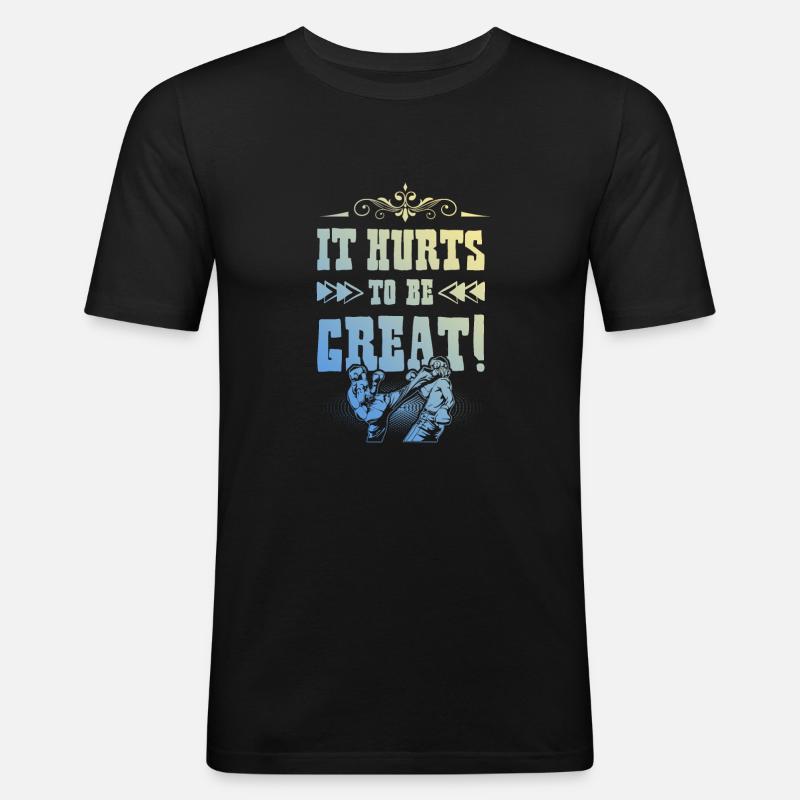 Mixed matrial arts - Männer Slim Fit T-Shirt - Schwarz