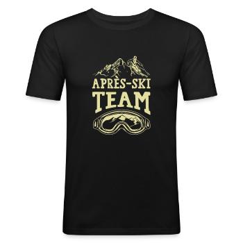 Après Ski Team - Männer Slim Fit T-Shirt - Schwarz - Vorne - Nik (191cm)