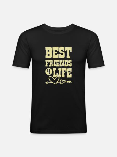 Best Friends 4 Life - Men's Slim Fit T-Shirt - black