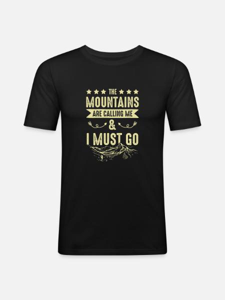 Mountains are Calling - Men's Slim Fit T-Shirt - black