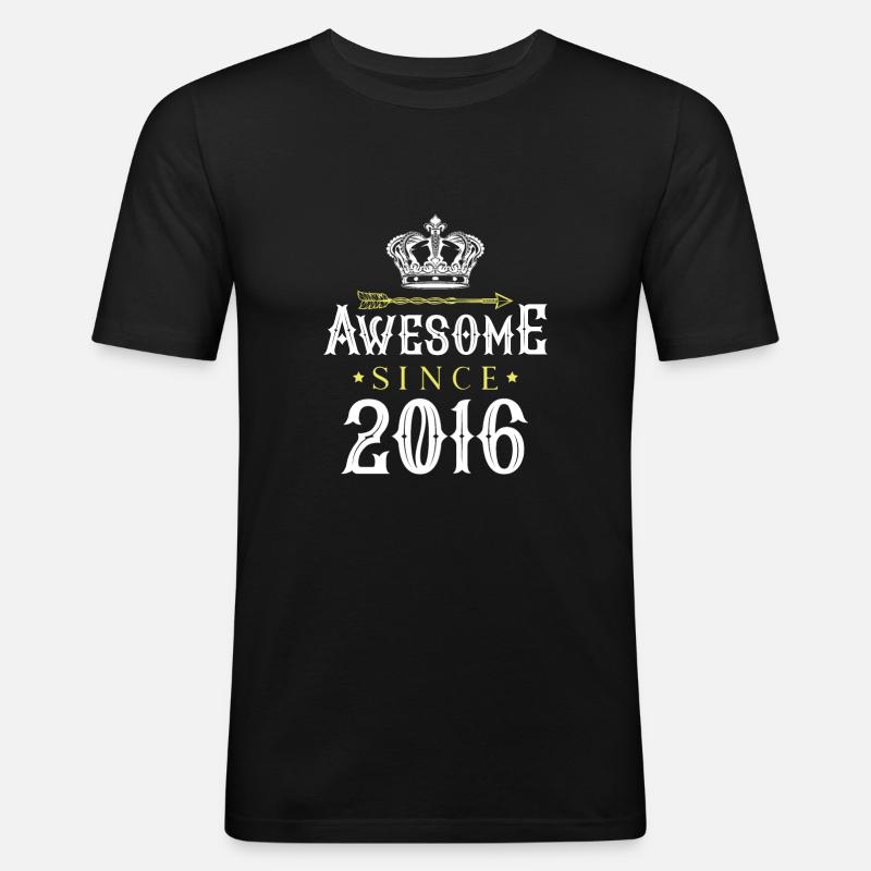 2016 awesome since - Männer Slim Fit T-Shirt - Schwarz