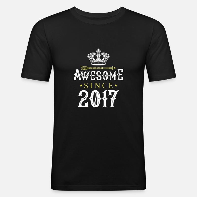 2017 awesome since - Männer Slim Fit T-Shirt - Schwarz