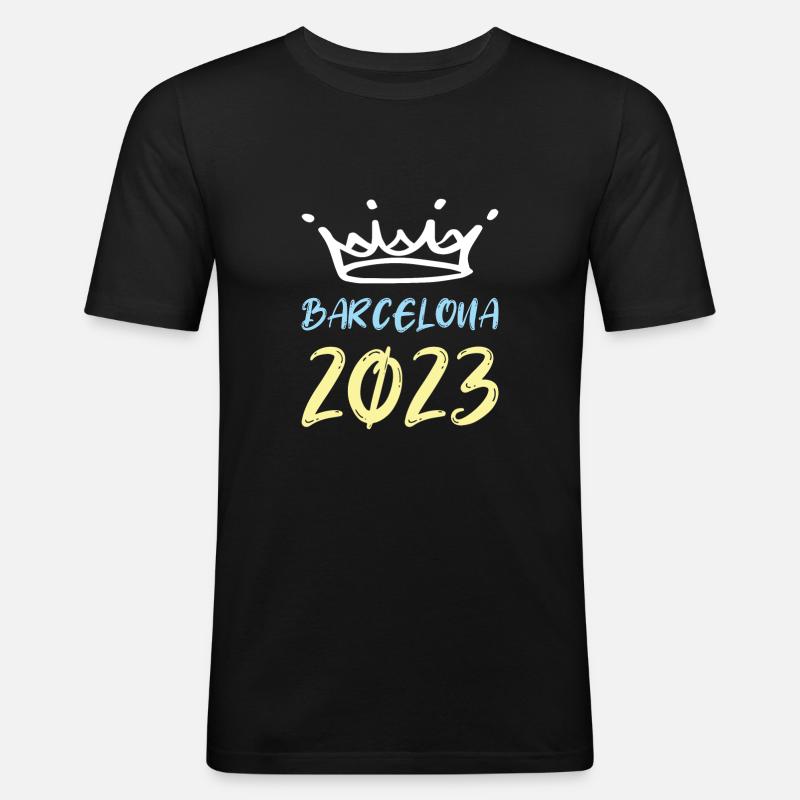 Barcelone 2023 - T-shirt près du corps Homme - noir