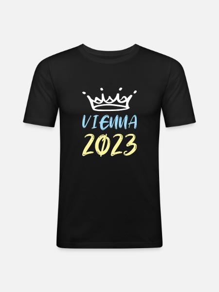 Vienna 2023 Wien - Men's Slim Fit T-Shirt - black