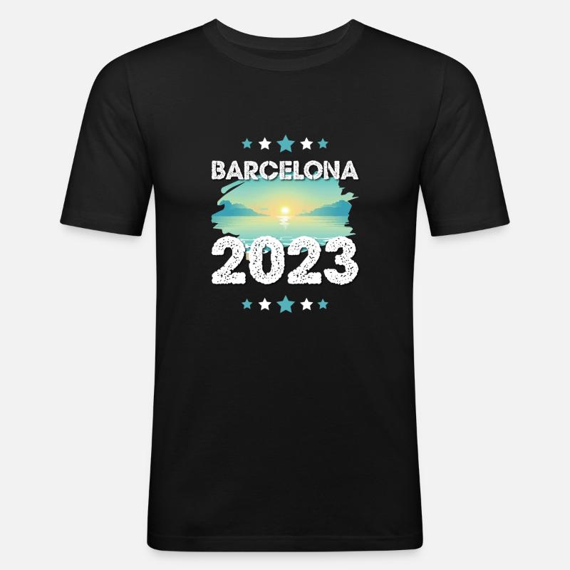Barcelone 2023 - T-shirt près du corps Homme - noir