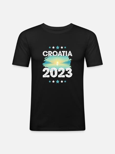 Croatia 2023 - Men's Slim Fit T-Shirt - black