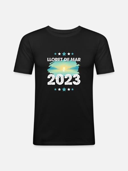 lloret de mar 2023 - Men's Slim Fit T-Shirt - black