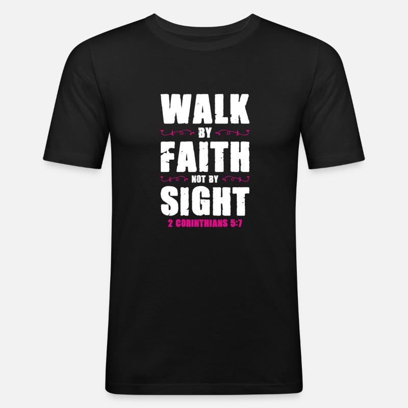 bibel vertrauen - Männer Slim Fit T-Shirt - Schwarz