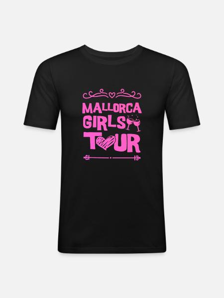 Mallorca Party Team - Männer Slim Fit T-Shirt - Schwarz