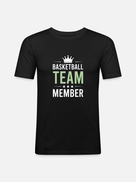 Basketball Team - Männer Slim Fit T-Shirt - Schwarz