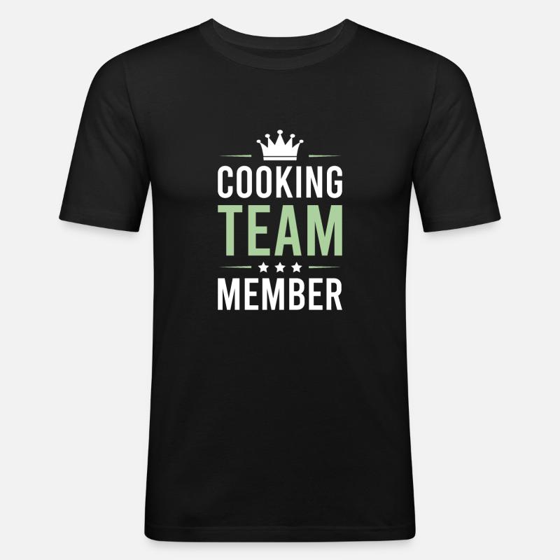 Cooking Team - Männer Slim Fit T-Shirt - Schwarz