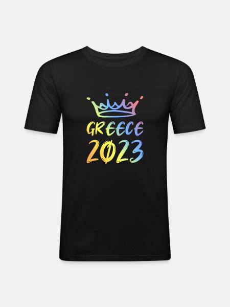 Greece 2023 - Men's Slim Fit T-Shirt - black
