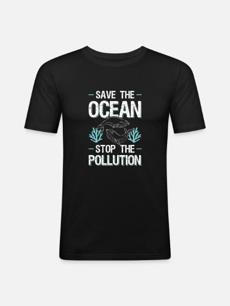 Save the Ocean Stop Protection - Men's Slim Fit T-Shirt - black