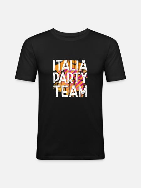 Équipe Italia Party - T-shirt près du corps Homme - noir