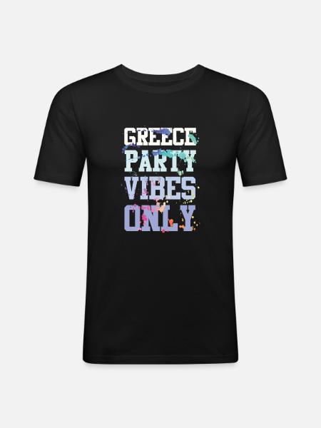Greece Party Vibes - Men's Slim Fit T-Shirt - black