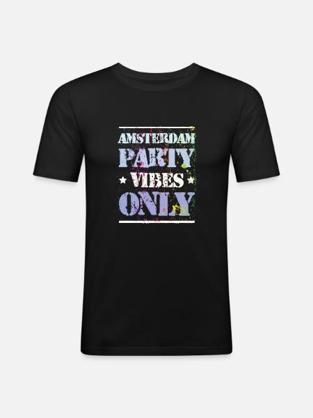 Amsterdam Party Vibes - Men's Slim Fit T-Shirt - black