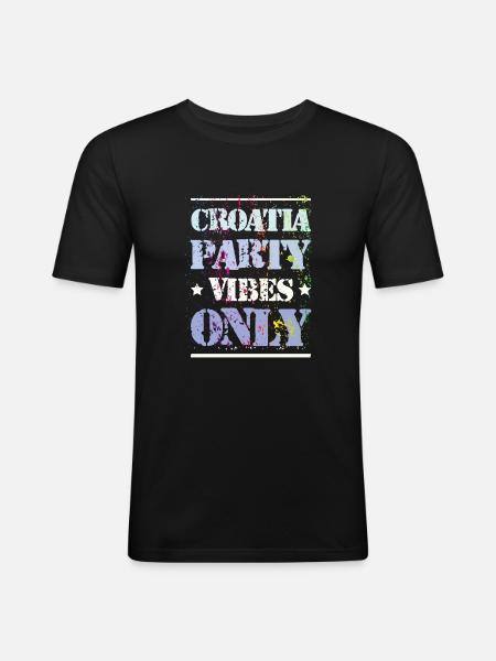 Croatia Party Vibes - Men's Slim Fit T-Shirt - black