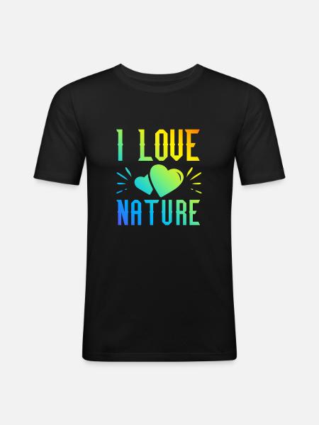 I love nature - Men's Slim Fit T-Shirt - black