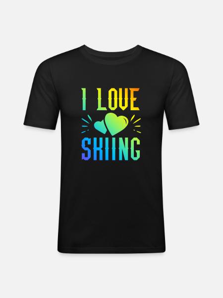 I love skiing - Men's Slim Fit T-Shirt - black