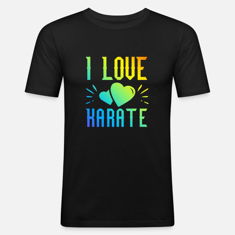 Ich liebe Karate - Männer Slim Fit T-Shirt - Schwarz