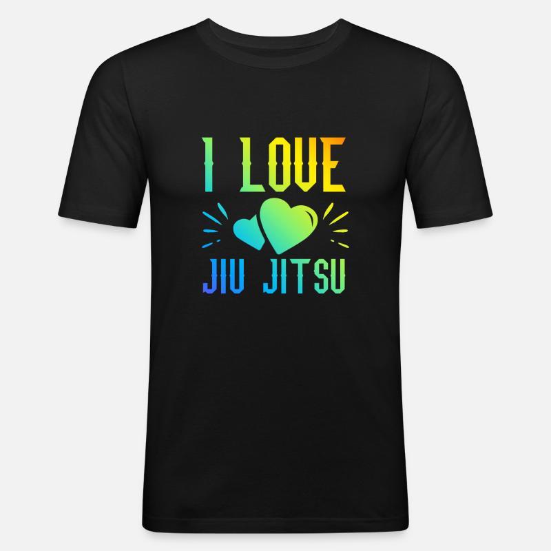 Ich liebe Jiu Jitsu - Männer Slim Fit T-Shirt - Schwarz