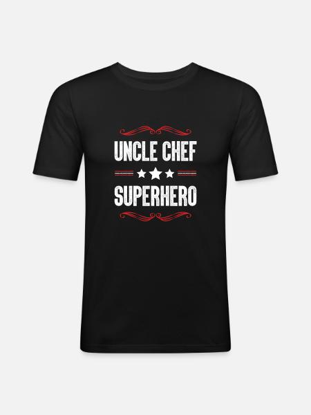 Uncle Superhero - Men's Slim Fit T-Shirt - black