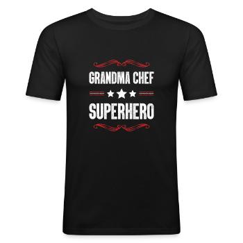 Grandma Superhero - Men's Slim Fit T-Shirt - black - Front - Nik (191cm)