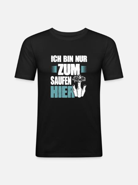 bier saufen - Männer Slim Fit T-Shirt - Schwarz