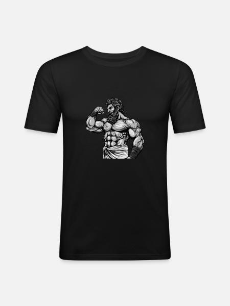 Bodybuilder Muscles Workout Gym - T-shirt près du corps Homme - noir