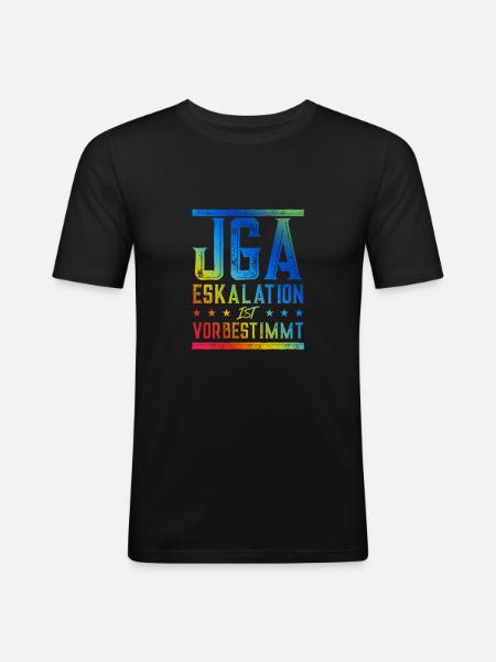 Jga Eskalation - Männer Slim Fit T-Shirt - Schwarz