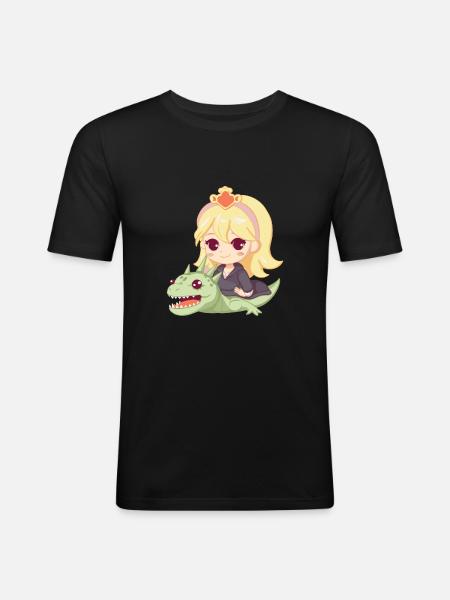 Princesse Dragon Mignon - T-shirt près du corps Homme - noir