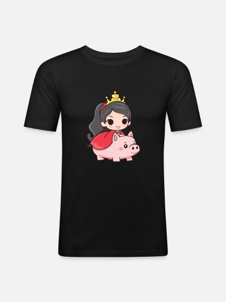 Princess Pig Fairy Tale - Men's Slim Fit T-Shirt - black