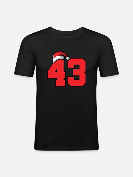 43 Numéro Noël - T-shirt près du corps Homme - noir