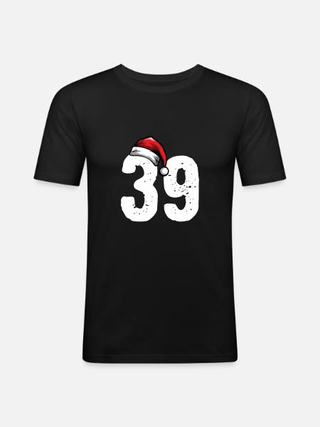 39 Number Christmas - Men's Slim Fit T-Shirt - black