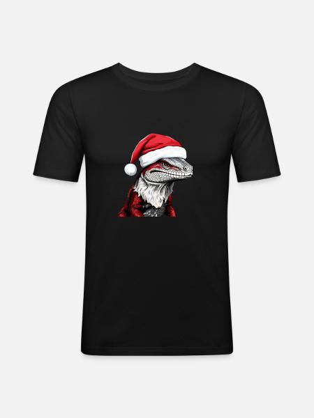 LizardChristmas Animal Head Lizard - Men's Slim Fit T-Shirt - black