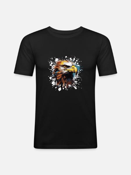 Eagle Pop Art Head - Men's Slim Fit T-Shirt - black