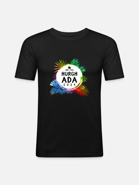 Hurghada 2024 Bunt - Männer Slim Fit T-Shirt - Schwarz