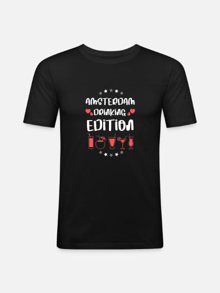 Amsterdam Drinking Team - Men's Slim Fit T-Shirt - black