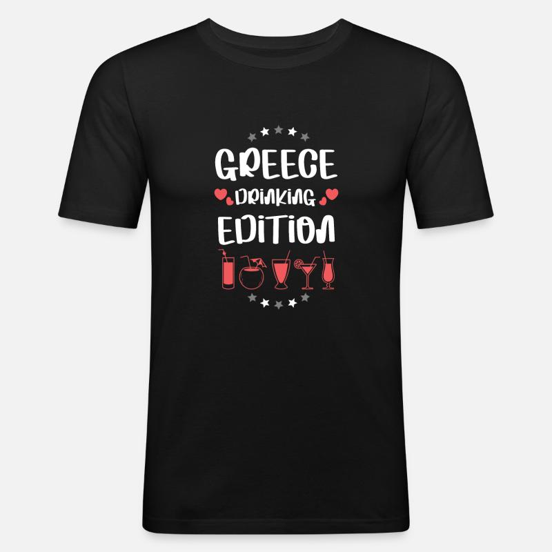 Greece Drinking Team - Men's Slim Fit T-Shirt - black