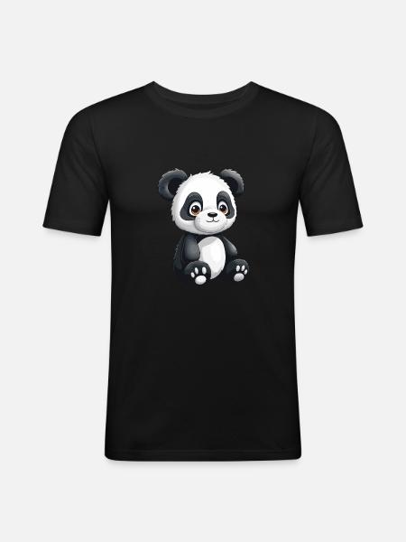 Panda Animal - Men's Slim Fit T-Shirt - black