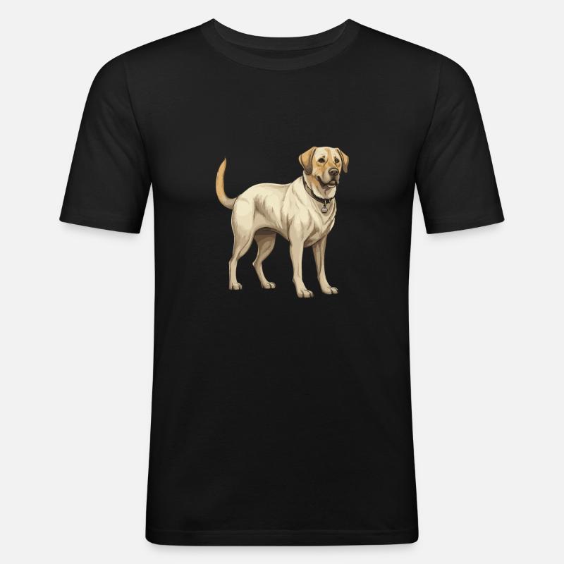 Labrador Hund Tier - Männer Slim Fit T-Shirt - Schwarz