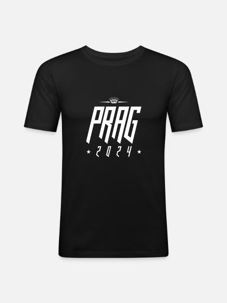 Prag 2024 - Männer Slim Fit T-Shirt - Schwarz