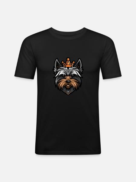 Yorkshire Terrier Dog Crown - Men's Slim Fit T-Shirt - black