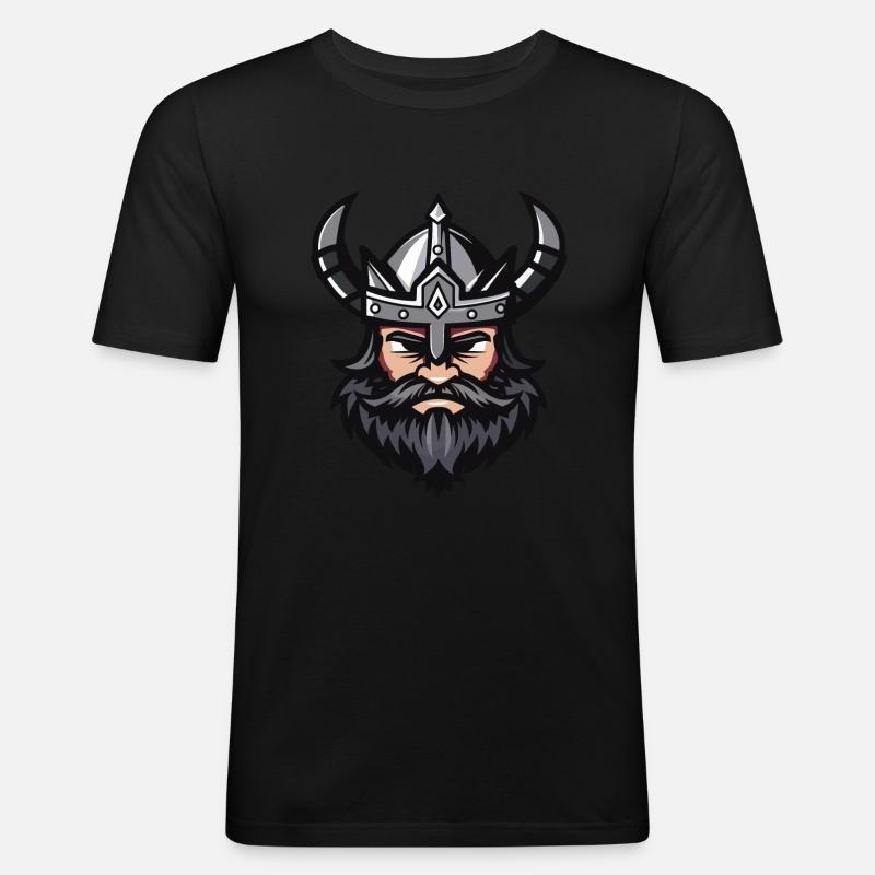 Wikinger Valhalla - Männer Slim Fit T-Shirt - Schwarz