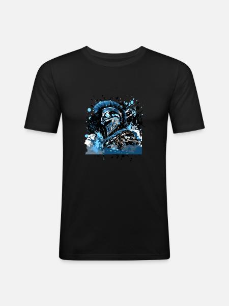 Spartan Helmet Mythology - Men's Slim Fit T-Shirt - black
