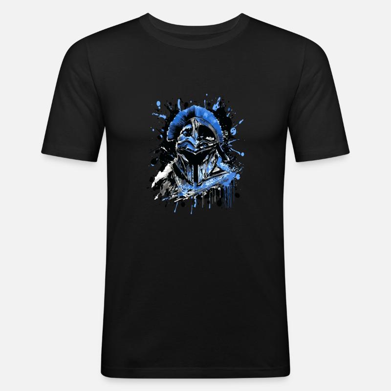 Sparta Helmet Mythology - Men's Slim Fit T-Shirt - black
