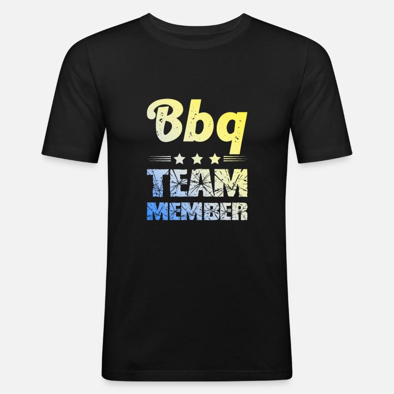 Bbq Team - Männer Slim Fit T-Shirt - Schwarz