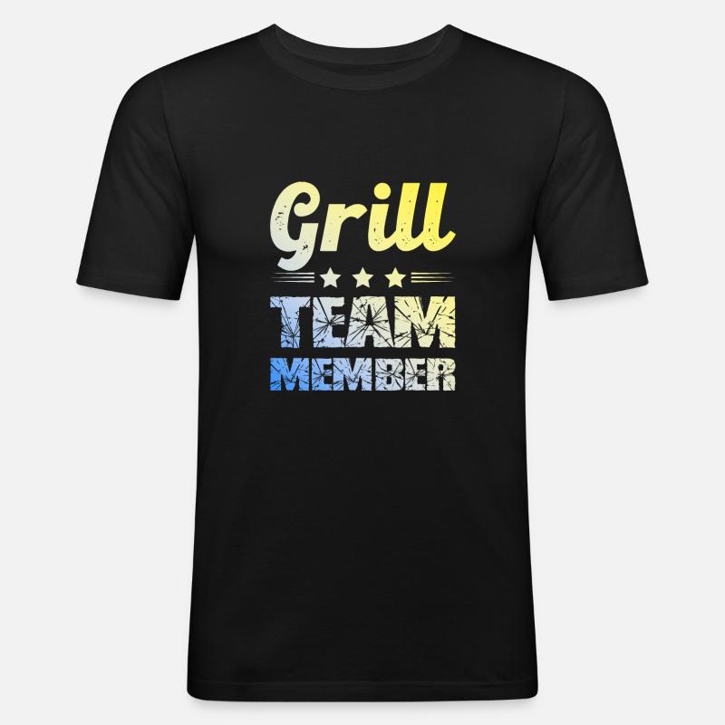 Grill Team - Männer Slim Fit T-Shirt - Schwarz